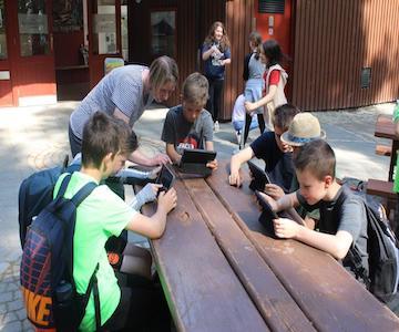 Pupils from Insch Primary School at the Bennachie Centre