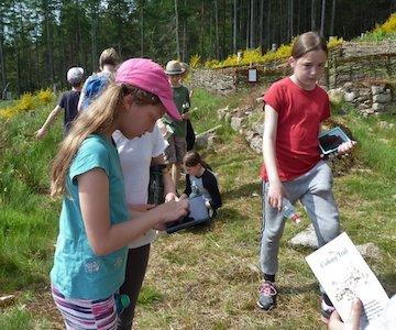 Pupils from Insch Primary School at the Bennachie Centre