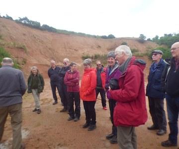 The group viewing soft granite at Lumphanan